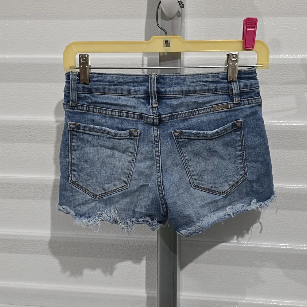 Kancan Denim Shorts Women's Small Blue Distressed - Picture 5 of 15